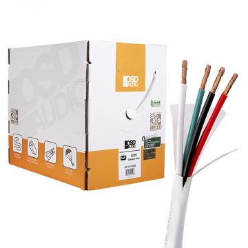 16/4 Speaker Wire Outdoor Rated CL2/CL3 In Wall Direct Burial Oxygen Free, White (50ft-500ft)